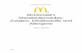 McDonald's Standardprodukte: Zutaten, Inhaltsstoffe und ...€¦ · McDonald's Standardprodukte: Zutaten, Inhaltsstoffe und Allergene Nachfolgend haben wir eine ausführliche Liste
