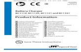 Battery Charger BC1110, BC1120, BC1121 and BC1161 · For additional information, refer to Battery Charger Safety Information Manual Form 10567832 and Battery Safety Information Manual