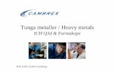 Tunga metaller / Heavy metals - SARQA · Tunga metaller / Heavy metals - En snabb historisk tillbakablick - ICH Q3 d - Ph Eur 5.20 och 2.4.20 ... Arsenik Kvicksilver Bly Kadmium ICH