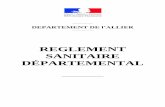 REGLEMENT SANITAIRE DÉPARTEMENTAL · - 1 - ARS Auvergne – Délégation Territoriale de l’Allier Règlement Sanitaire Départemental de l’Allier Service Risques Sanitaires Version