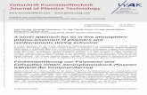 Zeitschrift Kunststofftechnik Journal of Plastics Technology · reinforcements during extrusion A novel approach for an in-line atmospheric plasma-treatment of composites or blends
