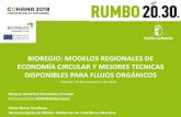 BIOREGIO: MODELOS REGIONALES DE ECONOMÍA CIRCULAR Y ... · Mejorar conocimiento relativo a la economía circular de flujos orgánicos Incrementar los ratios de reciclado de los biomateriales