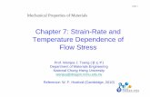 Chapter 7: Strain-Rate and Temperature Dependence of Flow ...audi.nchu.edu.tw/~wenjea/mechanical103/Chapter_7.pdf · For superplastic materials, tensile elongation can be as large