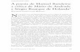 10.1590/s0103-40142017.3190012 A poesia de Manuel Bandeira ... · ESTUDOS AVANADOS 31 (90), 2017 167 a primeira carta que Manuel Bandeira enviou a Mário de Andrade, em 25.5.1922,