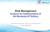 Guidance for Implementation of HA Standards (4 Edition)med.swu.ac.th/msmc/ha/images/Teaching_Documents/03.pdf · WHAT: Risk management คือชุดของกิจกรรมและวิธีการที่ใช้ในการชี้นาองค์กร
