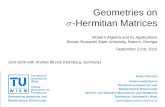 Geometries on · Geometries on σ-Hermitian Matrices Modern Algebra and Its Applications Batumi Rustaveli State University, Batumi, Georgia September 22nd, 2010 Joint work with Andrea