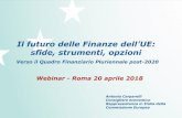Il futuro delle Finanze dell’UE - Eventi PAeventipa.formez.it/sites/default/files/allegati_eventi/...Il futuro delle Finanze dell’UE: sfide, strumenti, opzioni Verso il Quadro