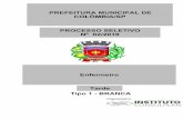 PREFEITURA MUNICIPAL DE COLÔMBIA/SP PROCESSO SELETIVO … · PROCESSO SELETIVO – PREFEITURA MUNICIPAL DE COLÔMBIA/SP FUNÇÃO: ENFERMEIRO (T) FUNÇÃO: ENFERMEIRO CONHECIMENTOS