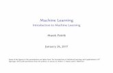 Machine Learning - Introduction to Machine Learningmpetrik/teaching/intro_ml_17_files/class1.pdf · Machine Learning Introduction to Machine Learning Marek Petrik January 26, 2017
