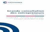 Grande consultation des entrepreneurs - CCI.fr · consultation des entrepreneurs et du baromètre lancés par CCI France en 2015 et confiés à l’institut OpinionWay. Loi Macron,