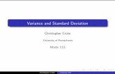 Variance and Standard Deviation - Penn Mathccroke/lecture11(6.1).pdf · Variance and Standard Deviation Christopher Croke University of ... Expected value The expected value E(X)