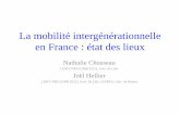 La mobilité intergénérationnelle en France : état des lieux · La mobilité intergénérationnelle en France 1. La mobilité Intergénérationnelle : définition et mesures 2.