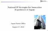 National IP Strategies for Innovation -Experiences of Japan- · transfers of knowledge from universities and like to SMEs and venture companies. Building up a global intellectual
