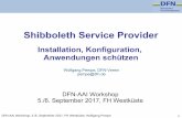 Shibboleth Service Provider - DFN · 2017-09-07 · Shibboleth Service Provider Installation, Konfiguration, Anwendungen schützen DFN-AAI Workshop 5./6. September 2017, FH Westküste