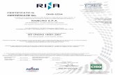 CERTIFICATO N. OHS-2224 CERTIFICATE No. RAMCRO S.P.A. · OHS-2224 RAMCRO S.P.A. VIA MARZORATI, 15 20014 Nerviano (MI) ITALIA ... The validity of this certificate is dependent on an