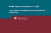 Teorie della comunicazione e dei nuovi media A. Marinelli · 2016-04-28 · Condivisione Socializzazione Conversazione 7. Aree dei Social Media e relativi strumenti Social community