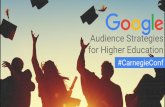 for Higher Education Audience Strategies€¦ · Group of your enrolled students Analyze: Search behavior ... Ready to enroll - deciding between BU, NU, BC . Proprietary + Confidential
