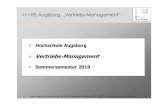 HS Augsburg, „Vertriebs-Management“vetrieb/downloads/HS_A_Vertriebs...Suche und Auswahl von Mitarbeitern für den Vertrieb 3. Aufgaben des Vertriebs-Außendienstes 4. Vertriebstraining