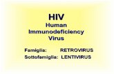 Human Immunodeficiency Virus - Moodle@Units · 2019-12-10 · Human Immunodeficiency Virus Famiglia: RETROVIRUS Sottofamiglia: LENTIVIRUS. HIV particle •ssRNA+ diploide •capside: