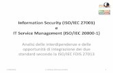Information Security (ISO/IEC 27001) e IT Service ... · per gli schemi ISO 9001, ISO/IEC 27001 e ISO/IEC 20000. Dal 2007 docente presso master universitari per le tematihe legate