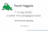KomoróczySzonja és BiróTamásbirot.web.elte.hu/courses/2016-haggada/Haggada-BT-07.pdfKövetelmények •Jegyszerzés: •Órai munka (20%), ezen belül az alkalmi feladatok és