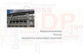 Макроэкономика Тема 6 - msu.rusuchkova.iaas.msu.ru/macro/lectures/macro_6.pdfдискреционная бюджетно-налоговая политика Стимулирующая