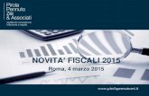 NOVITA' FISCALI 2015 · 2016-10-19 · 1. Credito d’imposta per ricerca e sviluppo 2. Modifiche alla tassazione dei redditi derivanti da beni immateriali e marchi (c.d. Patent Box)
