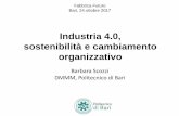 Industria 4.0, sostenibilità e cambiamento organizzativo · Industria 4.0, sostenibilità e cambiamento organizzativo Fabbrica Futuro Bari, 24 ottobre 2017 Barbara Scozzi DMMM, Politecnico