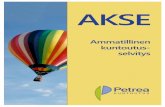 AKSE - Petrea · Ammatillinen kuntoutusselvitys eli AKSE antaa Sinulle lisätietoa tilanteestasi, kuntoutusmahdollisuuksistasi ja työkyvystäsi. AKSEssa saat tukea työelämään