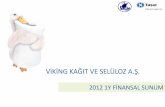 VİKİNG KAĞIT VE SELÜLOZ A.Ş.yatirim.viking.com.tr/UserFiles/yatirimci/vking 2012-1y sunum.pdf · ISO 9001: 2000 KYS revizyonu tamamlandı. Tarihçe 1996 Temizlik Kağıtları