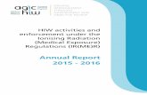 Annual Report 2015 - 2016 · HIW activities and enforcement under the Ionising Radiation (Medical Exposure) Regulations Annual Report 2015 - 2016 7 • Entitlement procedures were