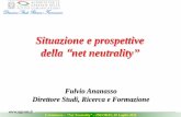 Situazione e prospettive della net neutrality€¦ · Direzione Studi, Ricerca e Formazione F.Ananasso –“Net Neutrality” –INFORAV, 20 Luglio 2011 Situazione e prospettive