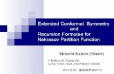 Extended Conformal Symmetry and Recursion Formulae for ... soken.editorial/soken...آ  We found the recursion