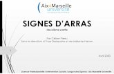 Les signes d'Arras. Deuxième partie. Céline Pierru. 2020 · 2020-04-20 · Licence Professionnelle «Intervention Sociale, Langue des Signes» Aix-Marseille Université SIGNES D’ARRAS