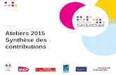 Ateliers 2015 Synthèse des contributions · Cette synthèse a été élaborée à partir des contributions des participants aux Ateliers Toulouse EuroSudOuest 2015. Elle tient compte