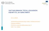 SATAKUNNAN TEOLLISUUDEN KEHITYS JA NÄKYMÄT · 2016-02-03 · SATAKUNNAN TEOLLISUUDEN KEHITYS JA NÄKYMÄT 22.1.2016 ... 26_27 Sähkö- ja elektroniikkateollisuus 5579 3,2 % 31,9