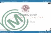 Universal Design - KMUTT · Universal Design → The 7 Principles → #1: Equitable Use HCI - Lecture 12 - Universal Design • พยายามออกแบบใINกคนใxvงเ‘ยวoนไA