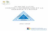 plan de lutte violence 17-18 - Commission scolaire des ... · coordination en janvier 2016 afin de poursuivre sa réflexion sur la lutte contre la violence et l’intimidation. Nous