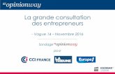 La grande consultation des entrepreneurs · 2016-12-22 · La grande consultation des entrepreneurs –Sondages OpinionWay pour CCI France / La Tribune / Europe 1 / Vague 14 –Novembre
