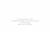 Crescent NV Halfjaarlijks Financieel Verslag 30 juni 2018 Crescent NV is een Naamloze Vennootschap (NV) naar Belgisch recht met als maatschappelijke zetel: Gaston Geenslaan 14, 3001