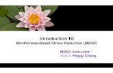 Introduction to Mindfulness-Based Stress Reduction (MBSR) - … · 2015-09-22 · Mindfulness-Based Stress Reduction ( MBSR) • Definition: Mindfulness -Based Stress Reduction is
