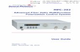 Advanced Fiber Optic Multifunction Polarization Control System · MPC-202 . Advanced Fiber Optic Multifunction . Polarization Control System . User Guide . Version: 1.05 . Date: November
