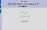 The Git Source Code Management System - home.apache.orgpeople.apache.org/~sgoeschl/download/jugat/2008-05-27_3.pdf · 2008-06-23 · Git branch Befehle git-branch [branchname] legt