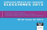 SINDICATO MÉDICO DEL URUGUAY ELECCIONES 2013 · realización de un plebiscito de apoyo al laudo único médico nacional equitativo entre el cuerpo de electores médicos en las elecciones