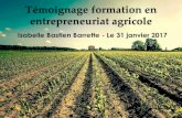 Programme de formation en entrepreneuriat agricole · L’entrepreneuriat ... o 4 types de personnalités (bleu, rouge, vert, jaune) o Négociation: mise en situation en sous-groupe