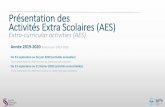 Présentation des Activités Extra Scolaires (AES) · 2019-10-18 · Présentation des Activités Extra Scolaires (AES) Extra-curricular activities (AES) Année 2019-2020 School year