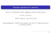 Poincaré operators for elasticitykhu/ICIAM2.pdf · Poincaré operators for elasticity Snorre H. Christiansen (Oslo), Kaibo Hu, Espen Sande (Rome) University of Minnesota ICIAM, Valencia,