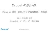 ViewsとCCK（コンテンツ管理機能）の紹介 · ViewsとCCK（コンテンツ管理機能）の紹介 2013年2月22日 Drupalユーザーグループ 程田 和義. OSC2013