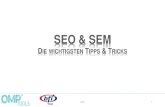 SEO & SEM - BFI Tirol · 2017-11-10 · SEO Maßnahmen Maßnahme Änderung der URL Struktur Änderung der „TITLE“ Änderung der Meta-Descriptions Änderung der H1 –H3 Überschriften