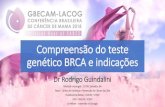 Compreensão do teste genético BRCA e indicações...Compreensão do teste genético BRCA e indicações Dr Rodrigo Guindalini Medical oncologist - CLION, Salvador, BA Head - Centro